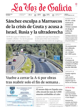 Cover of La Voz de Galicia (Lugo)