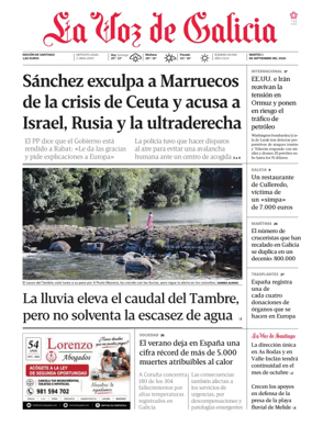 Cover of La Voz de Galicia (Santiago)