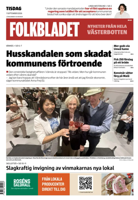 Cover of Folkbladet Vasterbotten