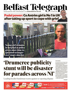 Cover of Belfast Telegraph