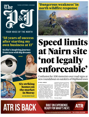 Cover of The Press and Journal (Inverness Highlands and Islands)