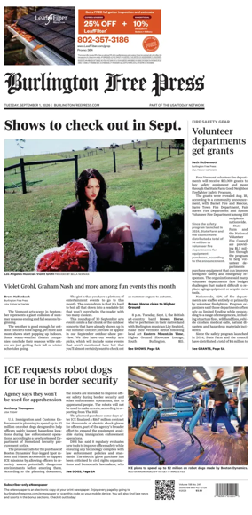Cover of Burlington Free Press