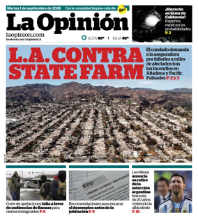 Cover of La Opinion