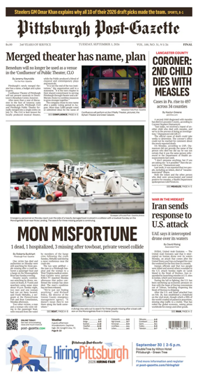Cover of Pittsburgh Post-Gazette