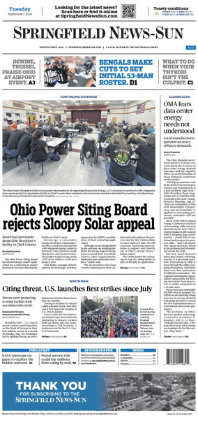 Cover of Springfield News-Sun