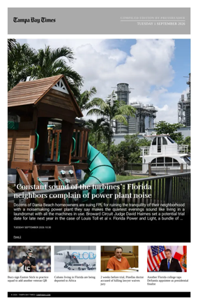 Cover of Tampa Bay Times TFP
