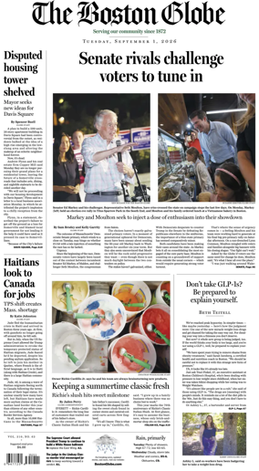 Cover of The Boston Globe