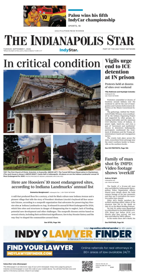 Cover of The Indianapolis Star