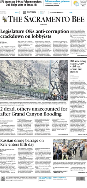 Cover of The Sacramento Bee