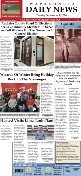 Cover of Wapakoneta Daily News