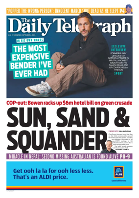 Cover of The Daily Telegraph (Sydney)