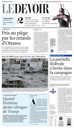 Cover of Le Devoir