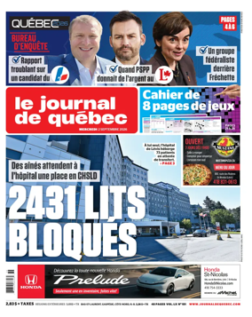Cover of Le Journal de Quebec