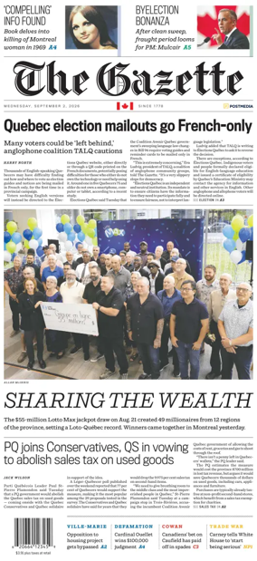 Cover of Montreal Gazette
