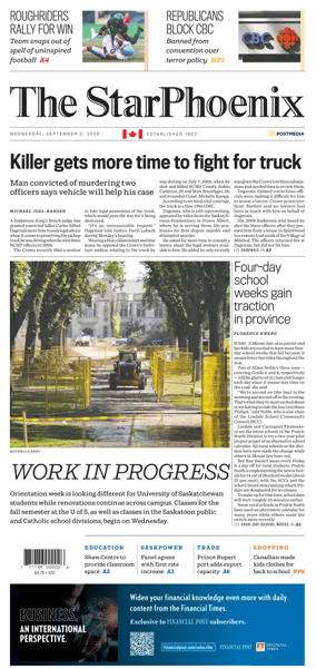 Cover of Saskatoon StarPhoenix