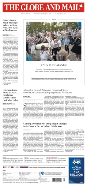 Cover of The Globe and Mail (Ontario Edition)