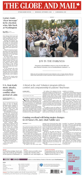 Cover of The Globe and Mail (Ottawa/Quebec Edition)