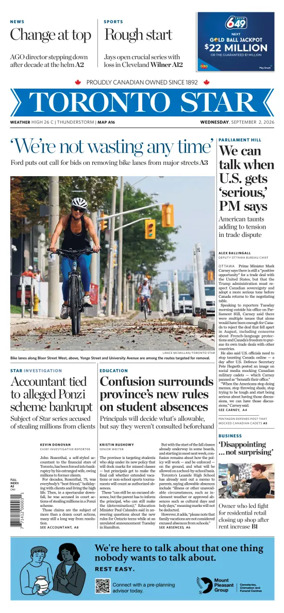 Cover of Toronto Star