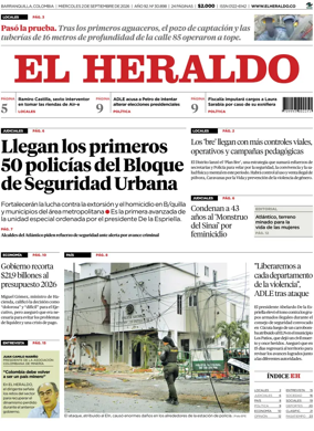 Cover of El Heraldo (Colombia)