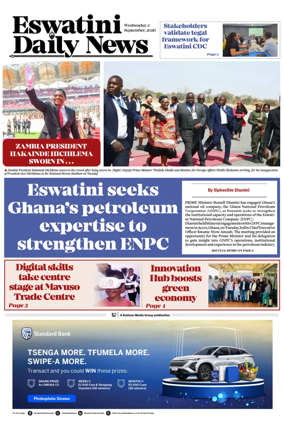 Cover of Eswatini Daily News