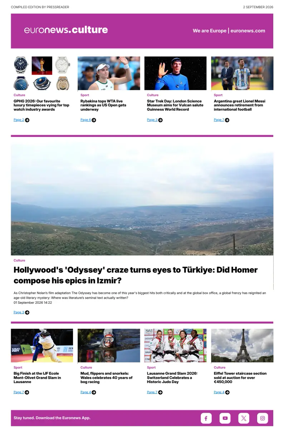 Cover of Euronews Culture and Sport Compiled Edition