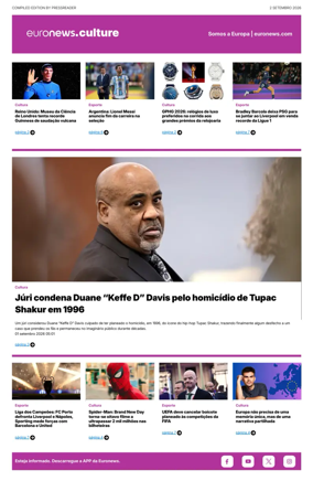 Cover of Euronews Culture and Sport (Portuguese)