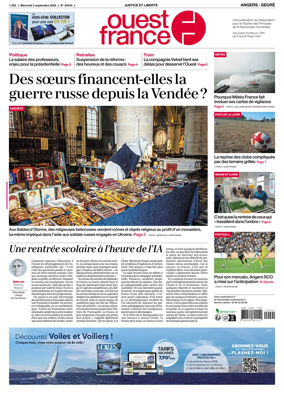Cover of Ouest France (Angers / Segre)