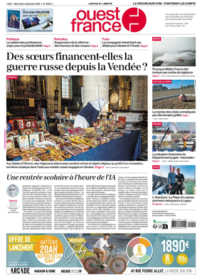 Cover of Ouest France (La Roche-sur-Yon - Fontenay-le-Comte)