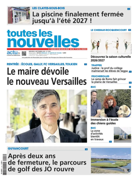 Cover of Toutes les Nouvelles (Versailles / Saint-Quentin-en-Yvelines)