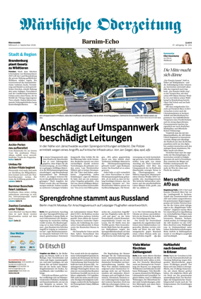 Cover of Markische Oderzeitung Eberswalde