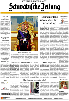 Cover of Schwabische Zeitung (Ravensburg / Weingarten)