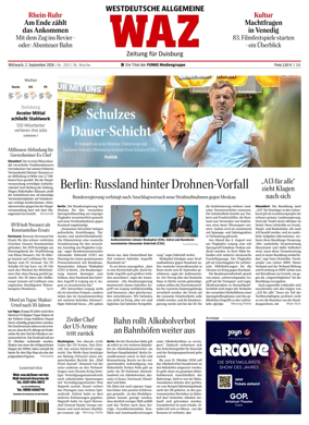 Cover of Westdeutsche Allgemeine Zeitung (Duisburg)