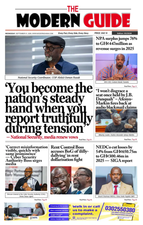 Cover of The Modern Guide Newspaper (Ghana)