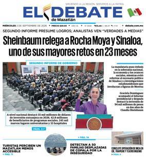 Cover of El Debate de Mazatlan