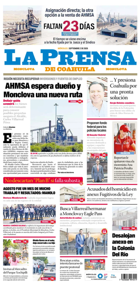 Cover of La Prensa de Coahuila