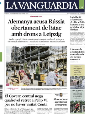 Cover of La Vanguardia (Catalonia - 1st edition)