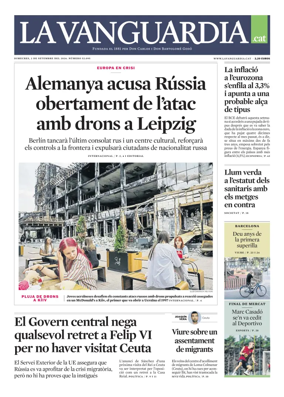 Cover of La Vanguardia (Catala)