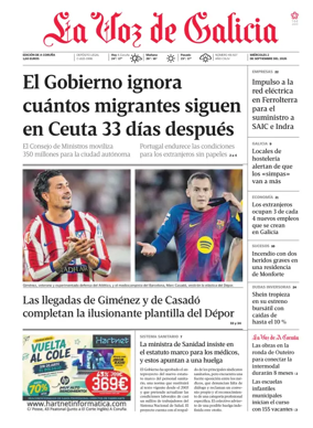 Cover of La Voz de Galicia (A Coruna)
