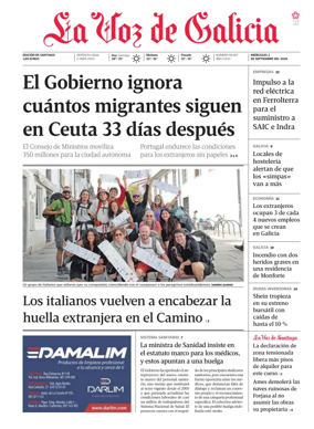Cover of La Voz de Galicia (Santiago)