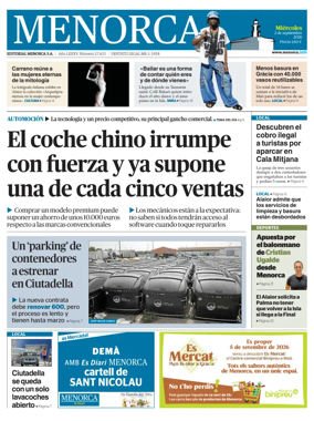 Cover of Menorca Diario Insular