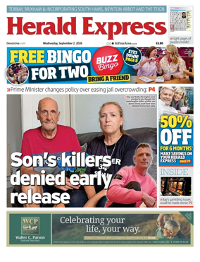 Cover of Herald Express (Torbay Brixham & South Hams Edition)