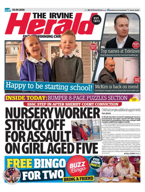 Cover of The Irvine Herald and Kilwinning Chronicle