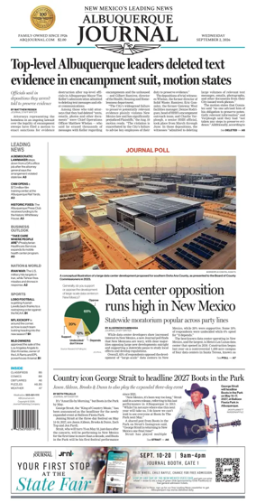 Cover of Albuquerque Journal