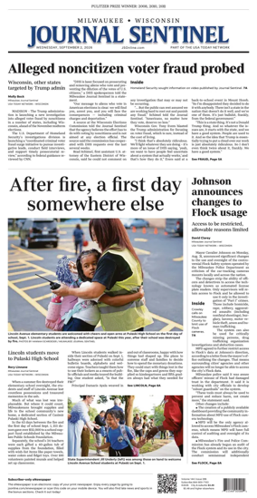 Cover of Milwaukee Journal Sentinel