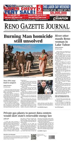 Cover of Reno Gazette Journal