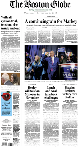 Cover of The Boston Globe