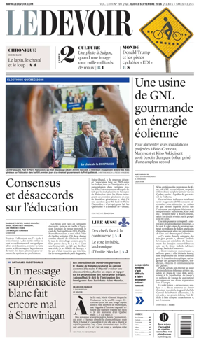 Cover of Le Devoir