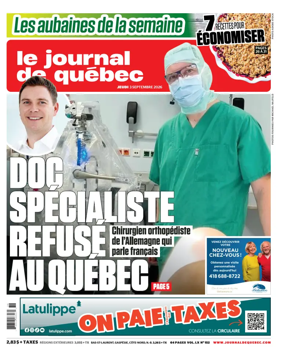Cover of Le Journal de Quebec