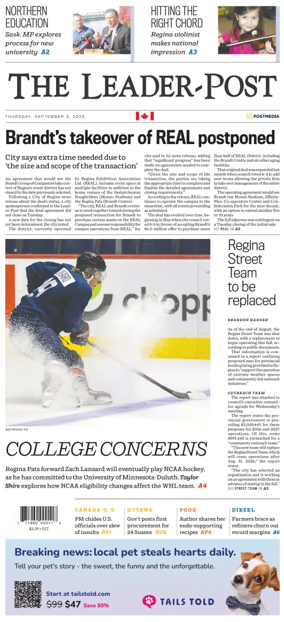 Cover of Regina Leader-Post