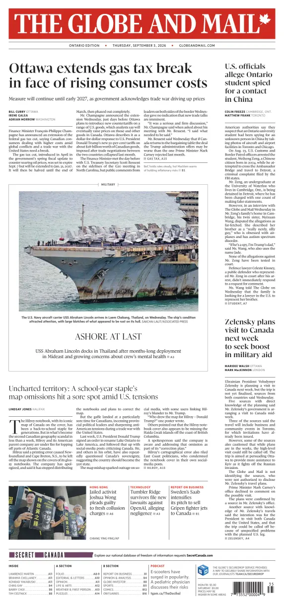Cover of The Globe and Mail (Ontario Edition)